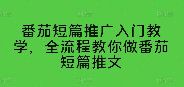 mp8636期-番茄短篇推广入门教学，全流程教你做番茄短篇推文