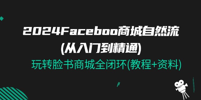 fy4407期-2024Faceboo 商城自然流(从入门到精通)，玩转脸书商城全闭环(教程+资料)