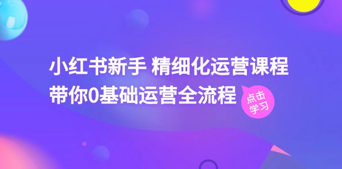 （11417期）小红书新手 精细化运营课程，带你0基础运营全流程（41节视频课）