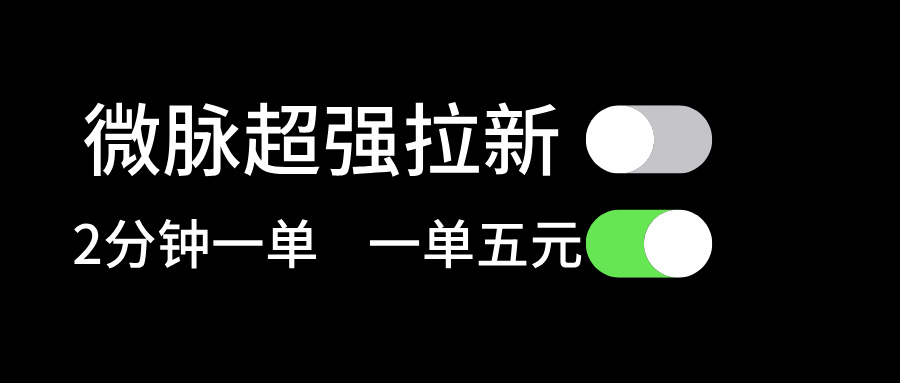 （11580期）微脉超强拉新， 两分钟1单， 一单利润5块，适合小白