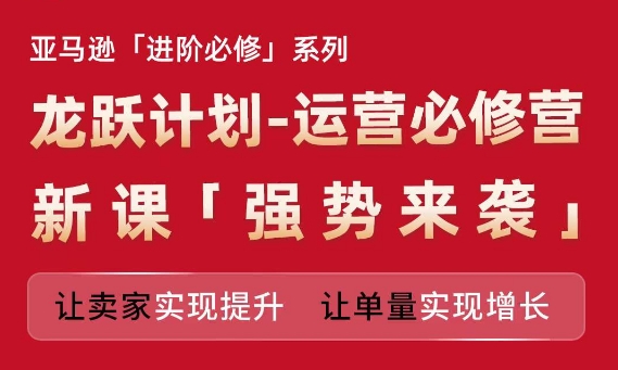 mp9080期-亚马逊进阶必修系列，龙跃计划-运营必修营新课，让卖家实现提升 让单量实现增长