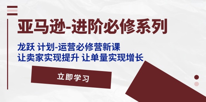 fy4713期-（11623期）亚马逊-进阶必修系列，龙跃 计划-运营必修营新课，让卖家实现提升 让单…