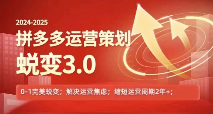 mp9339期-2024-2025拼多多运营策略蜕变3.0，0~1完美蜕变，解决信息焦虑