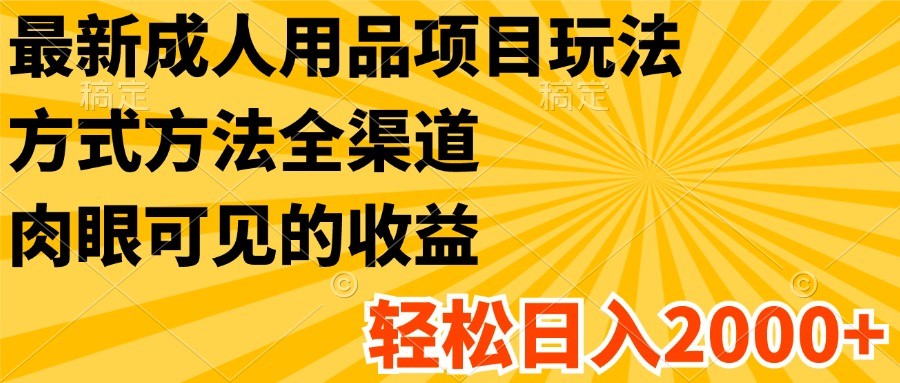 fy4758期-最新成人用品项目玩法，方式方法全渠道，肉眼可见的收益，轻松日入2000+