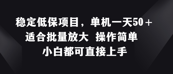 mp9364期-稳定低保项目，单机一天50+适合批量放大 操作简单 小白都可直接上手