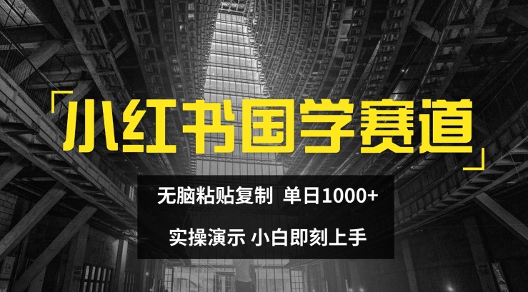 mp9516期-小红书国学赛道，无脑粘贴复制，单日1K，实操演示，小白即刻上手