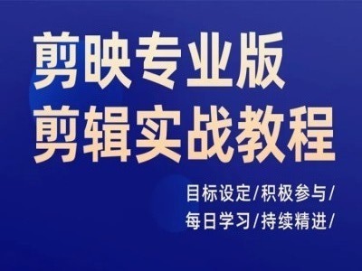 mp9739期-剪映专业版剪辑实战教程，目标设定/积极参与/每日学习/持续精进