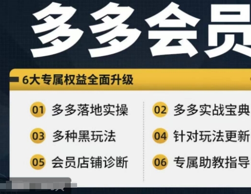 mp9858期-拼多多会员，拼多多实战宝典+实战落地实操，从新手到高阶内容全面覆盖