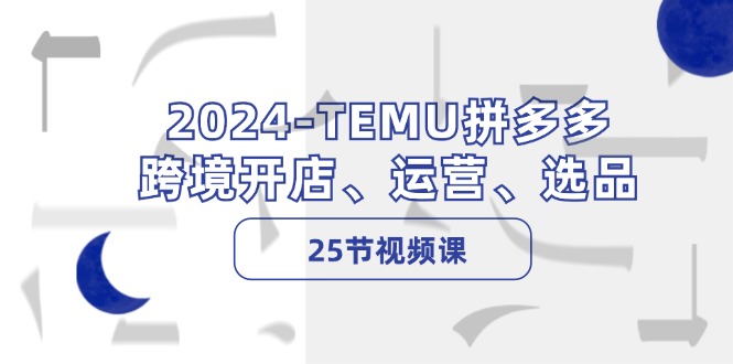 fy5513期-2024TEMU拼多多跨境开店、运营、选品（25节视频课）