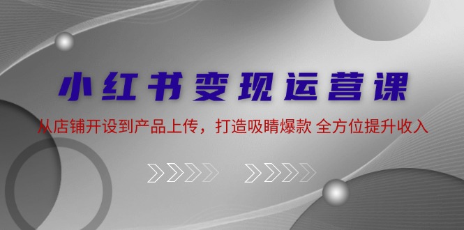 fy6305期-小红书变现运营课：从店铺开设到产品上传，打造吸睛爆款 全方位提升收入