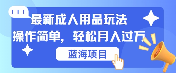 mp10775期-最新成人用品项目玩法，操作简单，动动手，轻松日入几张