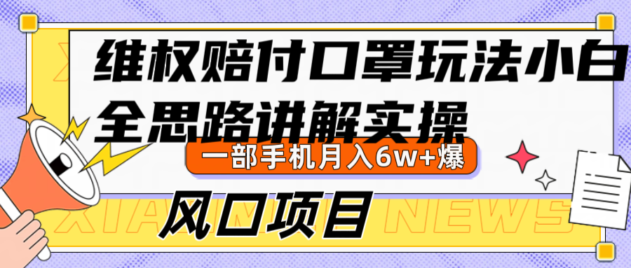 fy6605期-维权赔付口罩玩法，小白也能月入6w+，风口项目实操