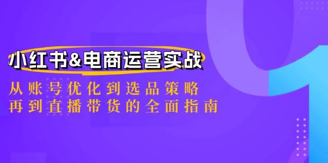 fy6677期-小红书&电商运营实战：从账号优化到选品策略，再到直播带货的全面指南