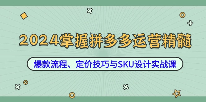 fy6758期-2024掌握拼多多运营精髓：爆款流程、定价技巧与SKU设计实战课