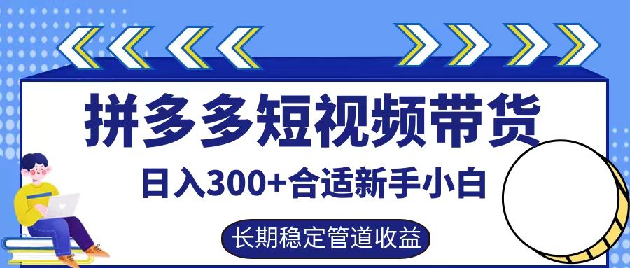 fy6835期-拼多多短视频带货日入300+，实操账户展示看就能学会