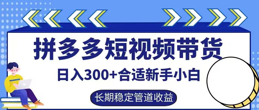 mp11233期-拼多多短视频带货日入300+有长期稳定被动收益，合适新手小白