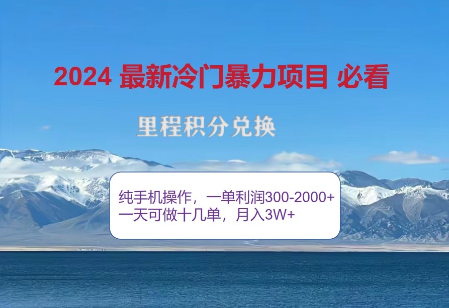 fy7071期-2024惊爆冷门暴利，里程积分最新玩法，高爆发期，一单300+—2000+