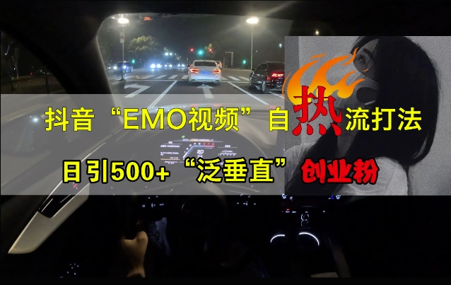 mp12052期-抖音EMO视频自热打法，日引500+“泛垂直”创业粉