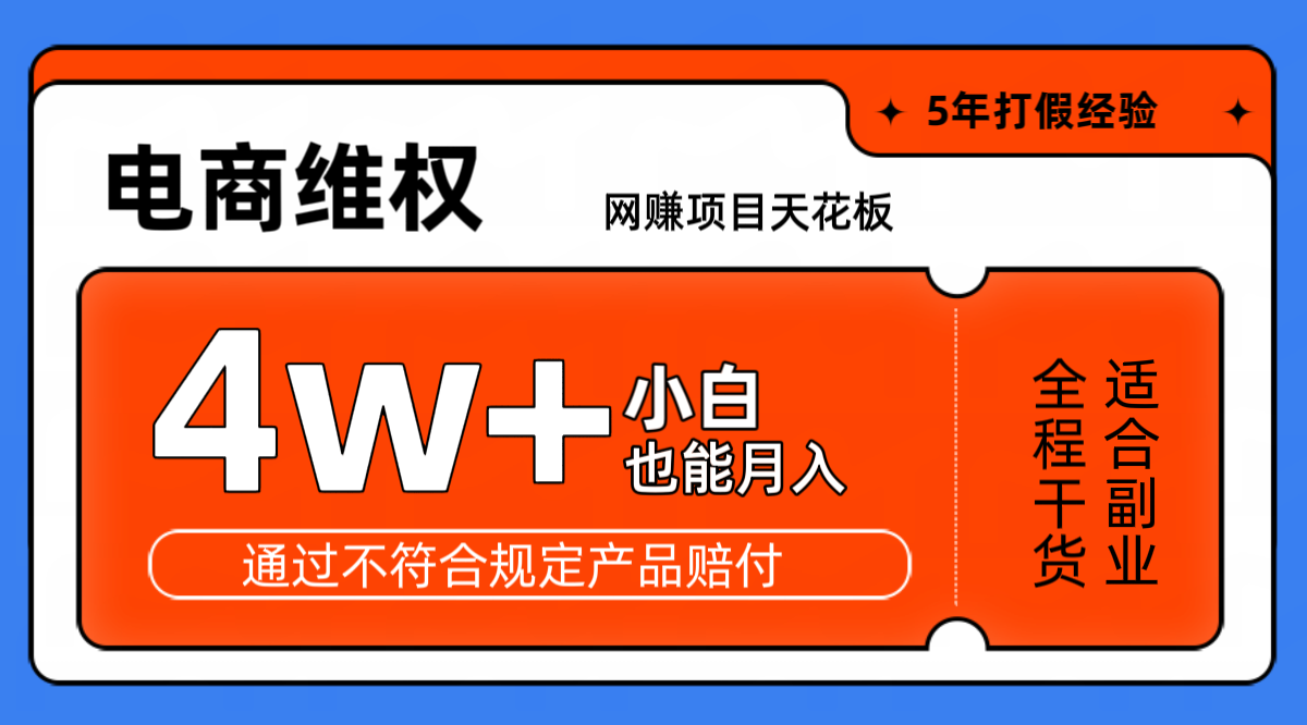 fy7649期-网赚项目天花板电商购物维权月收入稳定4w+独家玩法小白也能上手