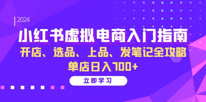 fy7677期-小红书虚拟电商入门指南：开店、选品、上品、发笔记全攻略 单店日入700+