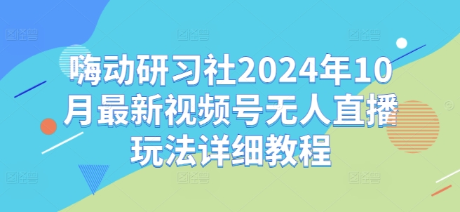 mp12219期-嗨动研习社2024年10月最新视频号无人直播玩法详细教程