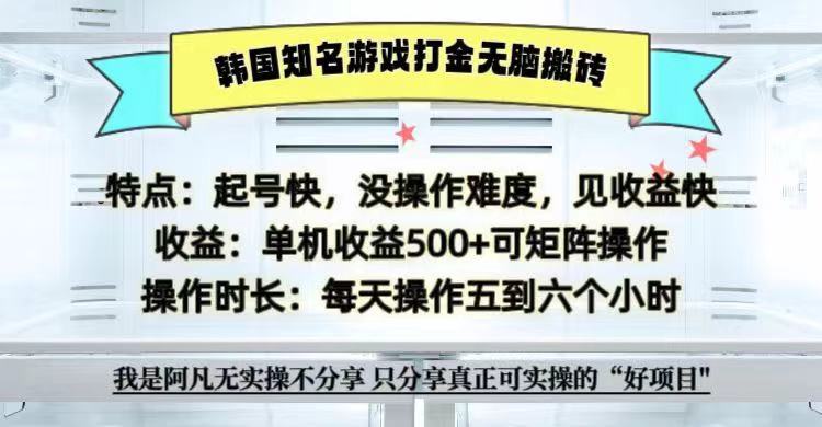 fy7946期-全网首发海外知名游戏打金无脑搬砖单机收益500+  即做！即赚！当天见收益！