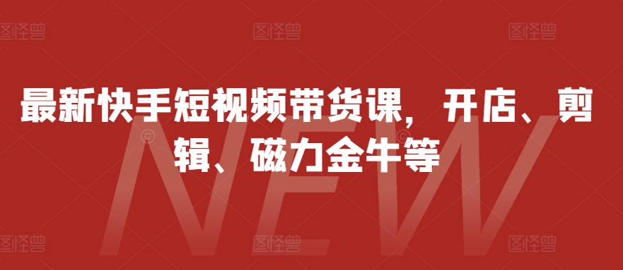 mp12495期-最新快手短视频带货课，开店、剪辑、磁力金牛等