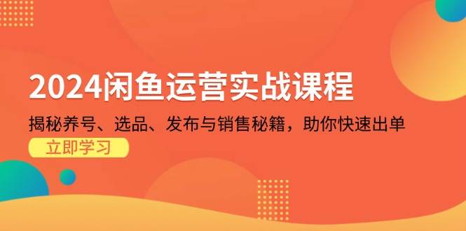 fy8333期-2024闲鱼运营实战课程：揭秘养号、选品、发布与销售秘籍，助你快速出单