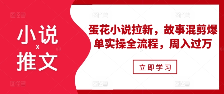 mp12759期-小说推文之蛋花小说拉新，故事混剪爆单实操全流程，周入过万