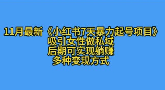 mp12903期-K总部落11月最新小红书7天暴力起号项目，吸引女性做私域