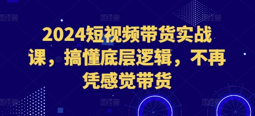 mp13266期-2024短视频带货实战课，搞懂底层逻辑，不再凭感觉带货