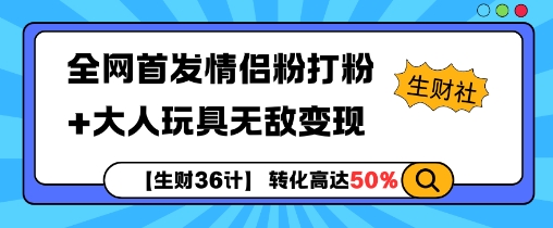 mp13396期-【生财36计】全网首发情侣粉打粉+大人玩具无敌变现