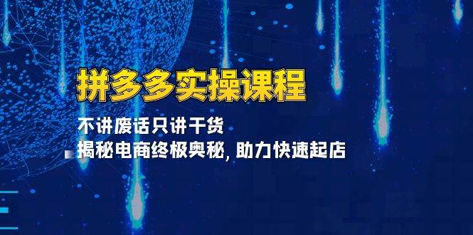 fy9026期-拼多多实操课程：不讲废话只讲干货, 揭秘电商终极奥秘,助力快速起店