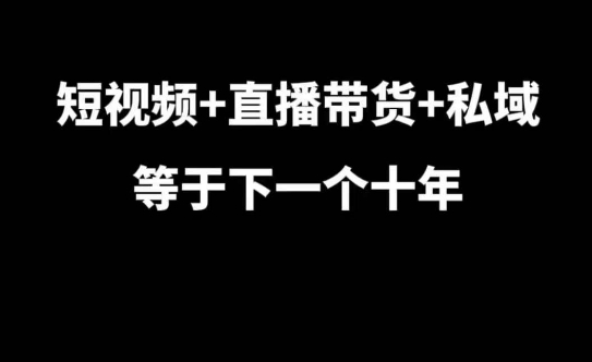 mp13418期-短视频+直播带货+私域等于下一个十年，大佬7年实战经验总结