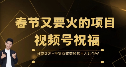 mp13531期-春节又要火的项目视频号祝福，分成计划+带货双收益，轻松月入几个W