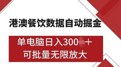 mp13662期-港澳餐饮数据全自动掘金，单电脑日入多张, 可矩阵批量无限操作