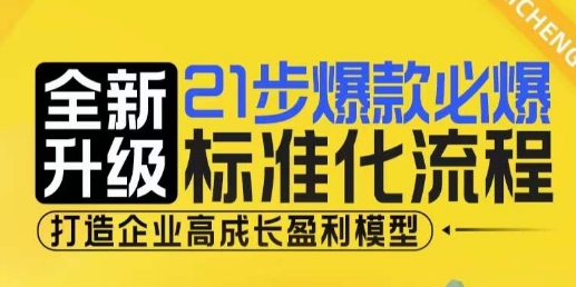 mp13774期-21步爆款必爆标准化流程，全新升级，打造企业高成长盈利模型