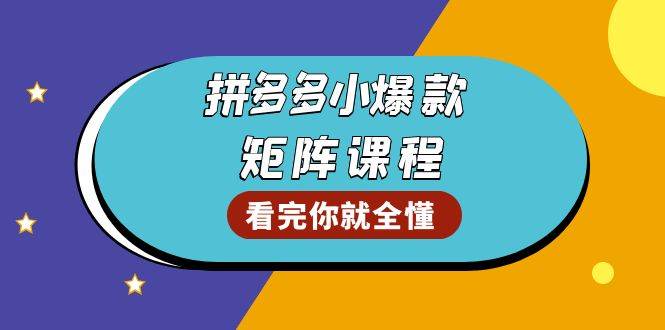 fy9373期-拼多多爆款矩阵课程：教你测出店铺爆款，优化销量，提升GMV，打造爆款群