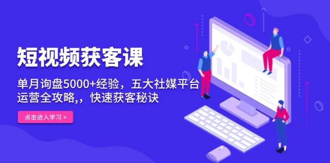 fy9400期-短视频获客课，单月询盘5000+经验，五大社媒平台运营全攻略,，快速获客秘诀