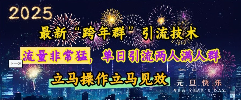 mp13965期-最新“跨年群”引流，流量非常猛，单日引流两人满人群，立马操作立马见效